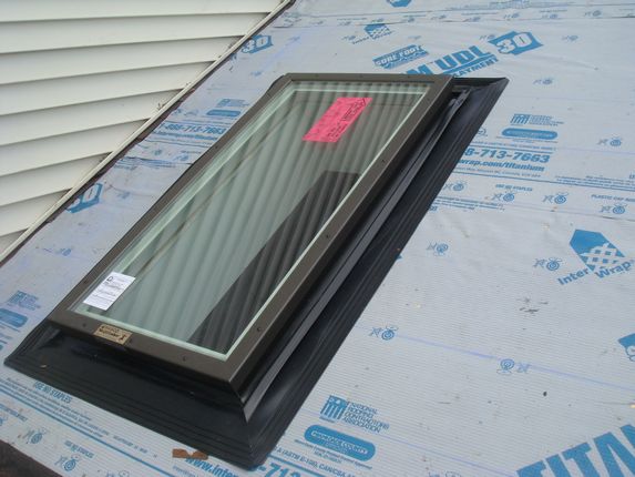 New WASCO Skylight secured and ready for shingles