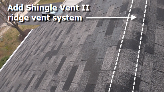 Add Shingle Vent II ridge vent system