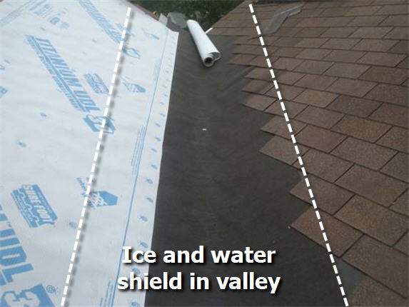 Ice and water shield installed