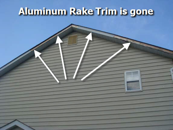 Aluminum Rake Trim Damage