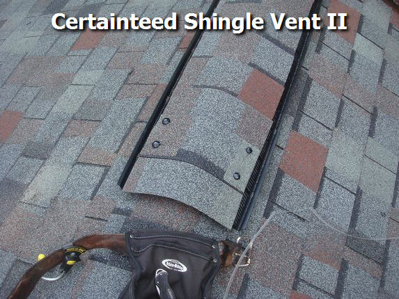 Shingle over ridge vent